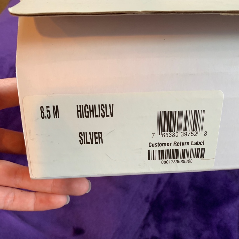 Silver high heels